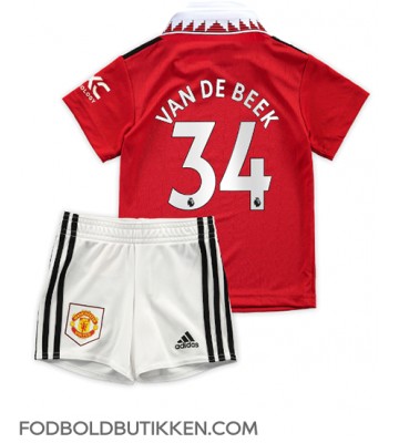 Manchester United Donny van de Beek #34 Hjemmebanetrøje Børn 2022-23 Kortærmet (+ Korte bukser)